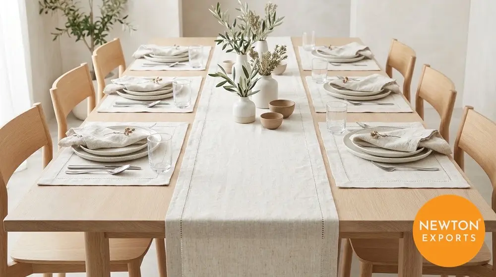 Linen Runner Placemat and Napkin Set - Image 2