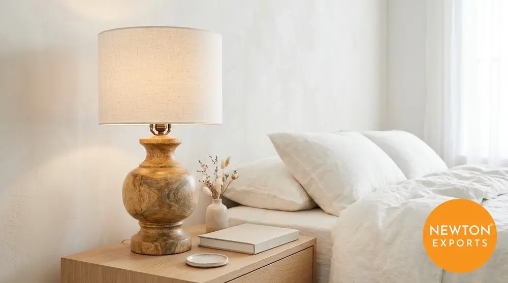 Mango wood table lamp