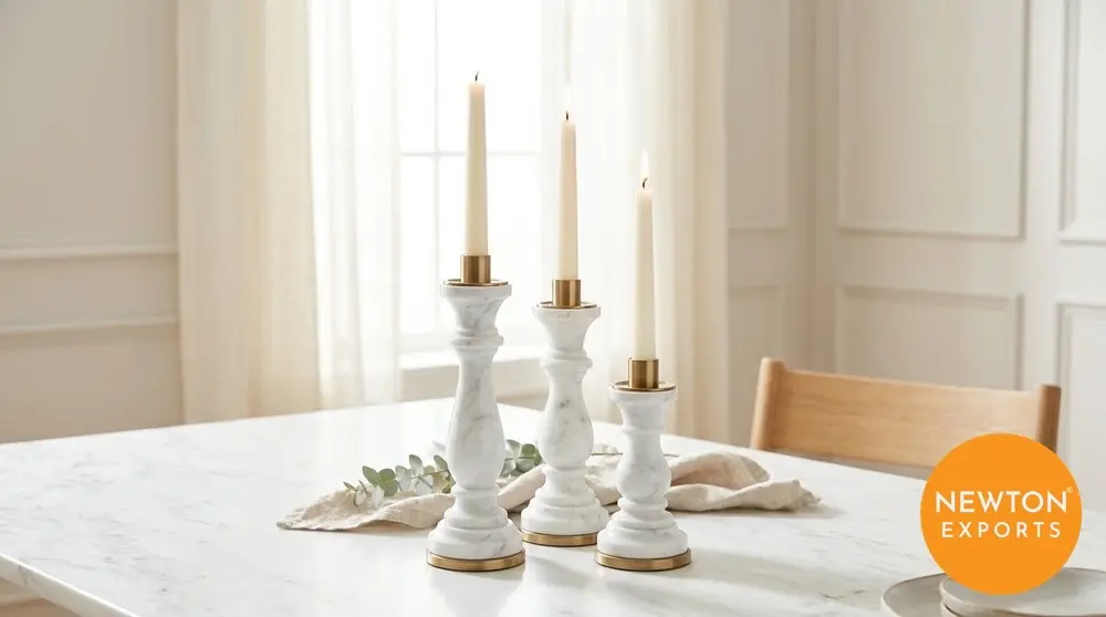 Marble candle holder