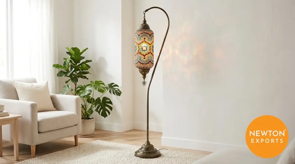 Mosaic glass floor lamp