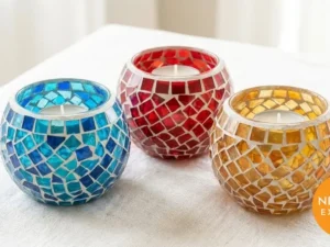 Mosaic Glass Tea Light Holder