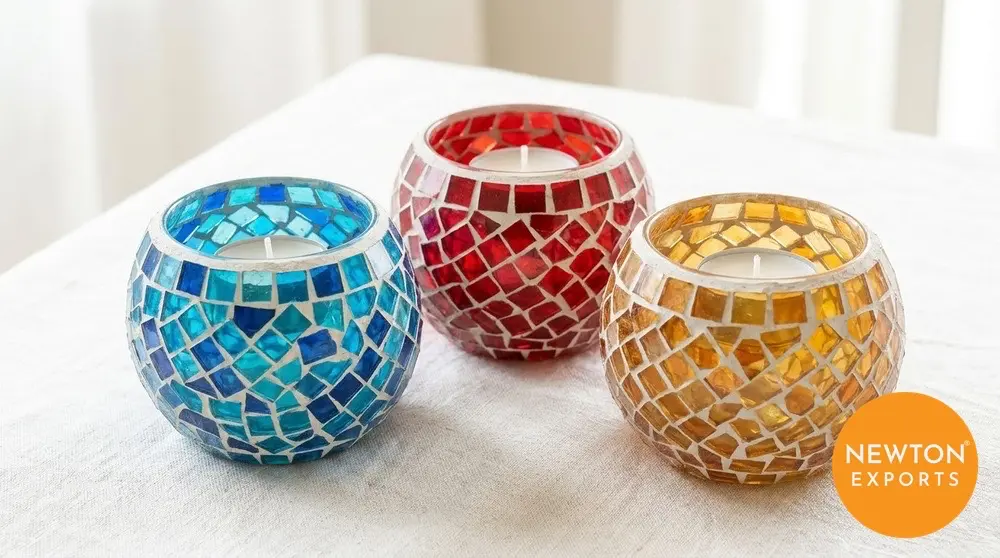 Mosaic Glass Tea Light Holder