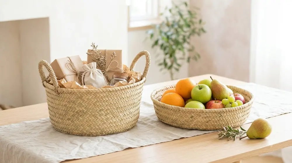 Palm leaf basket