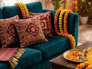 Phulkari Embroidered Cushion Cover