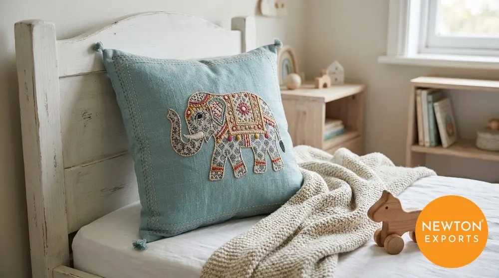 Quilted Applique Cushion Cover - Image 2