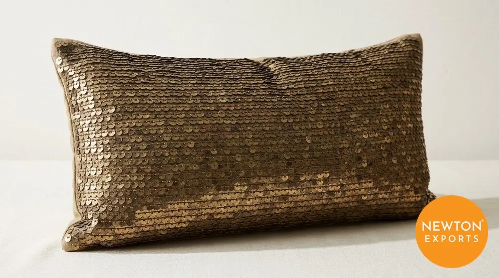 Sequin Embroidered Cushion Cover