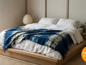 Shibori Indigo Throw