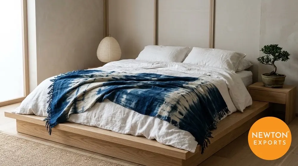 Shibori Indigo Throw - Image 2