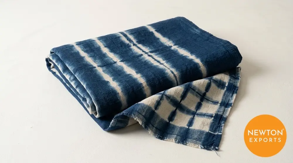 Shibori Indigo Throw