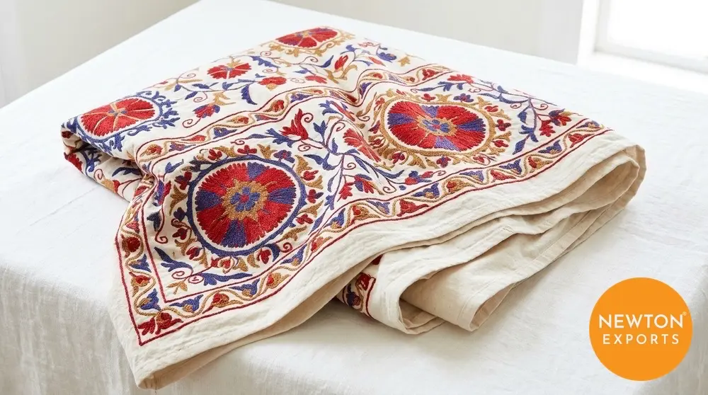 Suzani Embroidered Bedcover