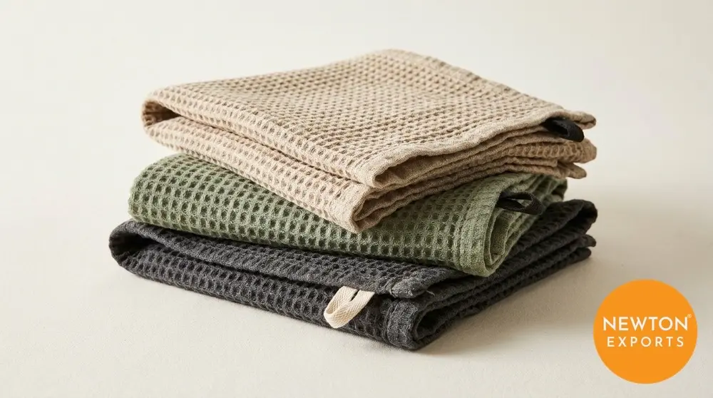waffle cotton tea towel from india
