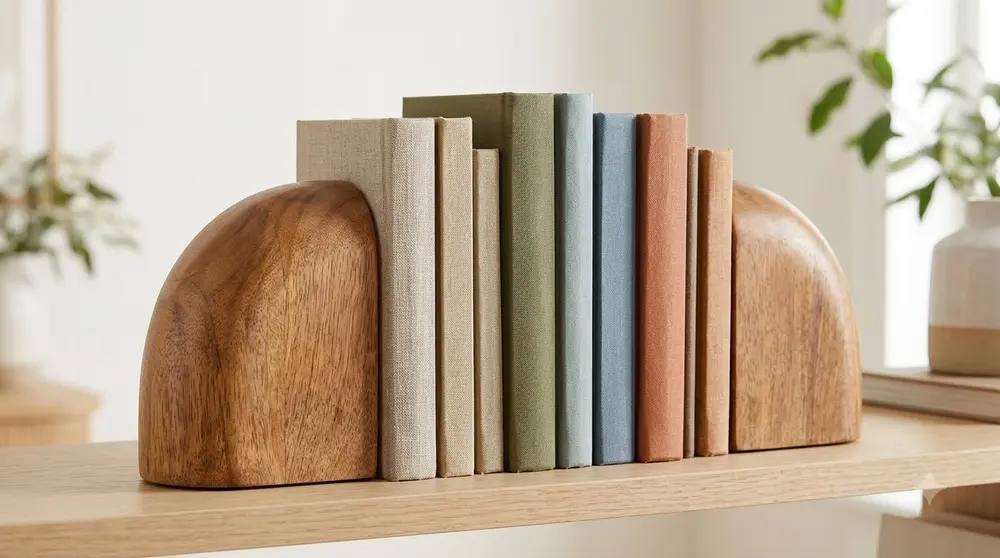Wooden bookends
