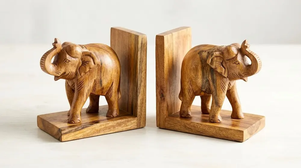 Wooden Bookends