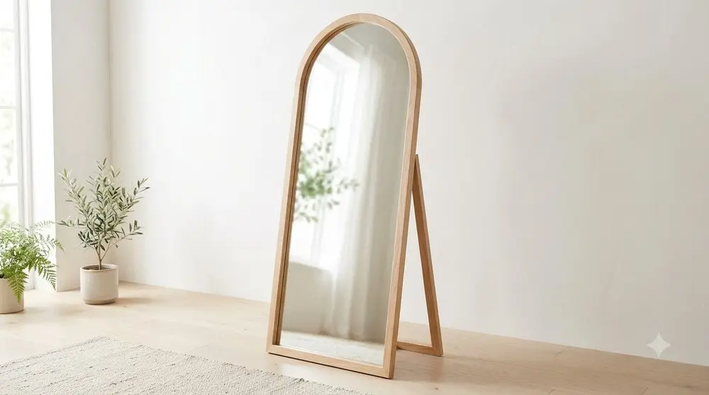 Wooden Floor Mirror