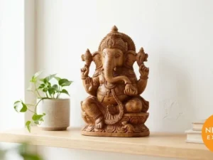 Wooden Ganesha Idol