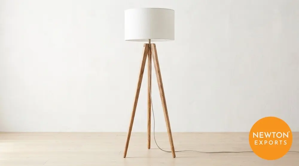 Wooden Tripod Floor Lamp